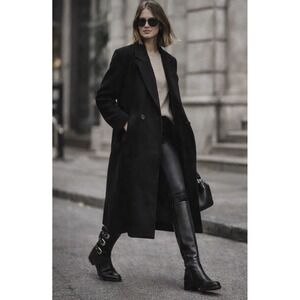 ECCO Hobart Riding Boots Black Leather Knee High Buckle Women EU 40 US 9 9.5